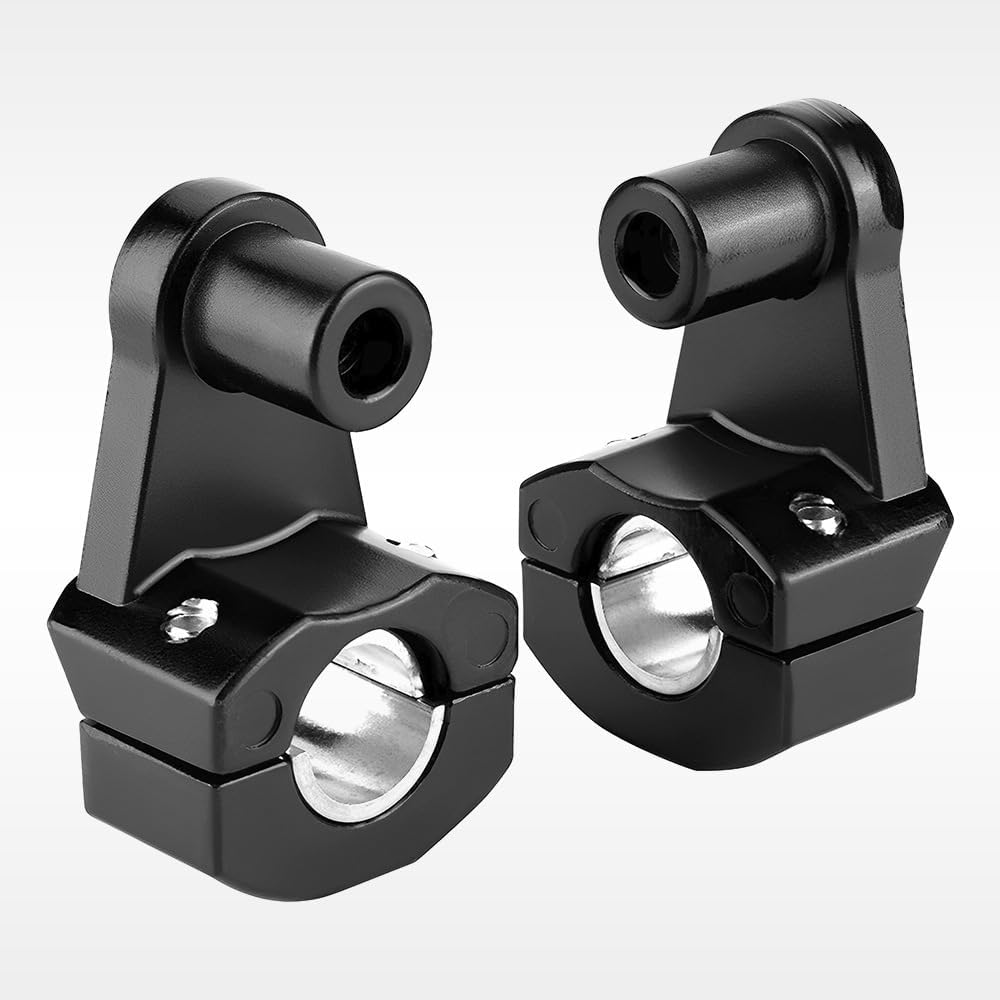 Elevadores de manillar pivotante – 2 pulgadas universal motocicleta para 78″ o 1-18 pulgadas. Manillar negro 2 piezas (negro)