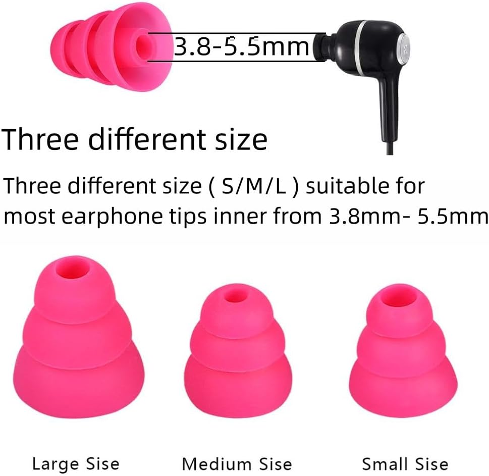 9 pares de puntas para auriculares de triple brida, puntas de repuesto para auriculares compatibles con auriculares de 0.150 in – 0.217 in de