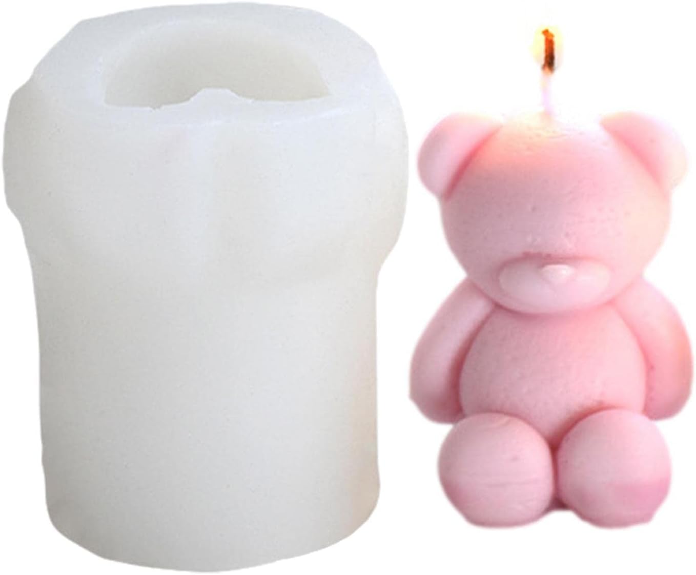 Moldes de silicona de oso 3D, 13 piezas de moldes de vela de resina de animales lindos, moldes de fundición de resina epoxi de oso de dibujos