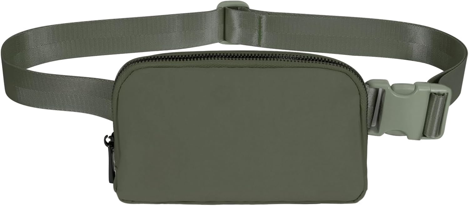 Riñonera para mujeres y hombres, bolsa cruzada para la cintura, para viajes, correr, senderismo, entrenamiento, S – verde oliva, Bolso bandolera Mini