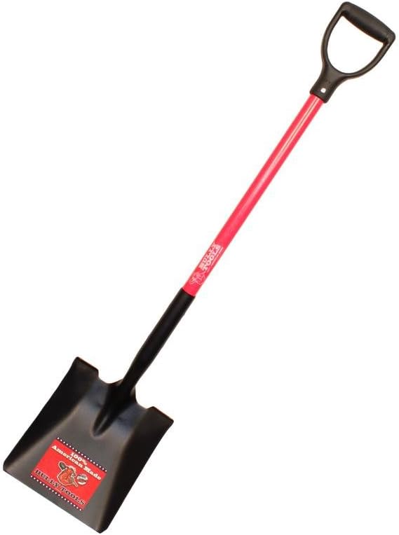 Bully Tools 82520 Pala de punta cuadrada de 14 Ga. Mango de fibra de vidrio.