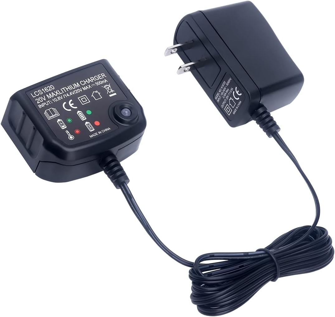 Lasica Repuesto para cargador de batería de litio de 20 V Black and Decker LCS1620B compatible con Black & Decker 20 voltios Max Litio LBXR20