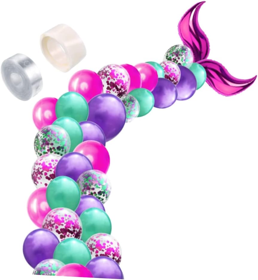 SAFIGLE 132 Pcs Flower Garland Decorations Latex Outfit Green Balloon Green Ballons Mermaid Tail Balloon Happy Birthday Ballons Ocean Balloons Green