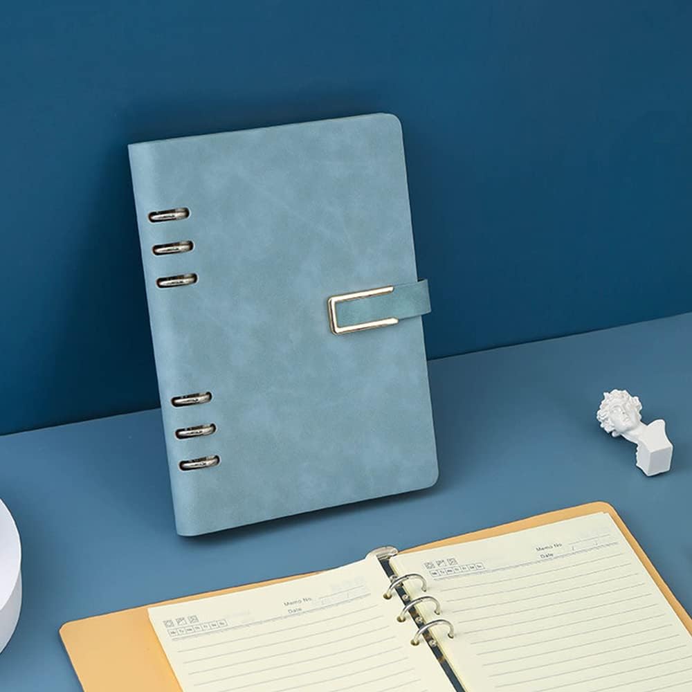 Carpeta A5 de piel sintética, 100 hojas, papel de dawling, recargable, agenda personal, carpeta de presupuesto con hebilla de metal