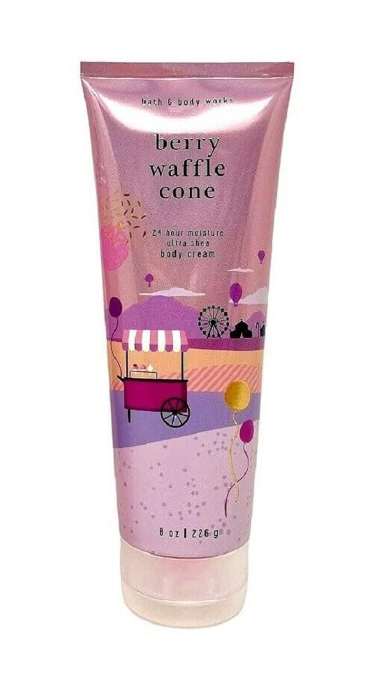 Bath & Body Works Berry Waffle Cone Signature Collection Ultra Crema corporal de karité, 8 onzas (cono de gofre de baya)