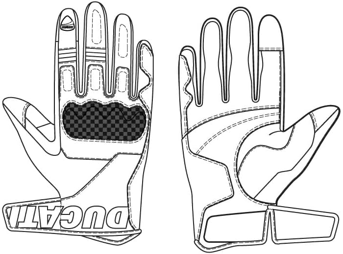 Ducati Company C2 – Guantes de Tela-Cuero (Negro) 98107712