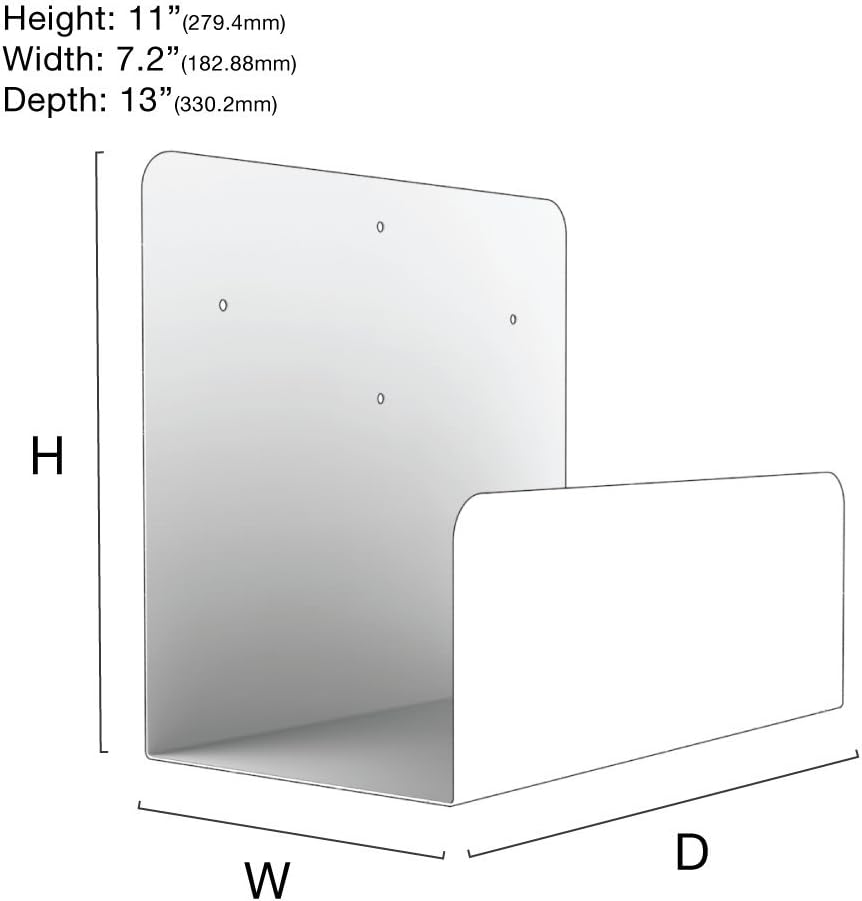 Oeveo Montaje lateral 174-11H x 7.2W x 13D  Soporte de pared para computadora para torres de computadora de tamaño completo  Fabricado en Estados