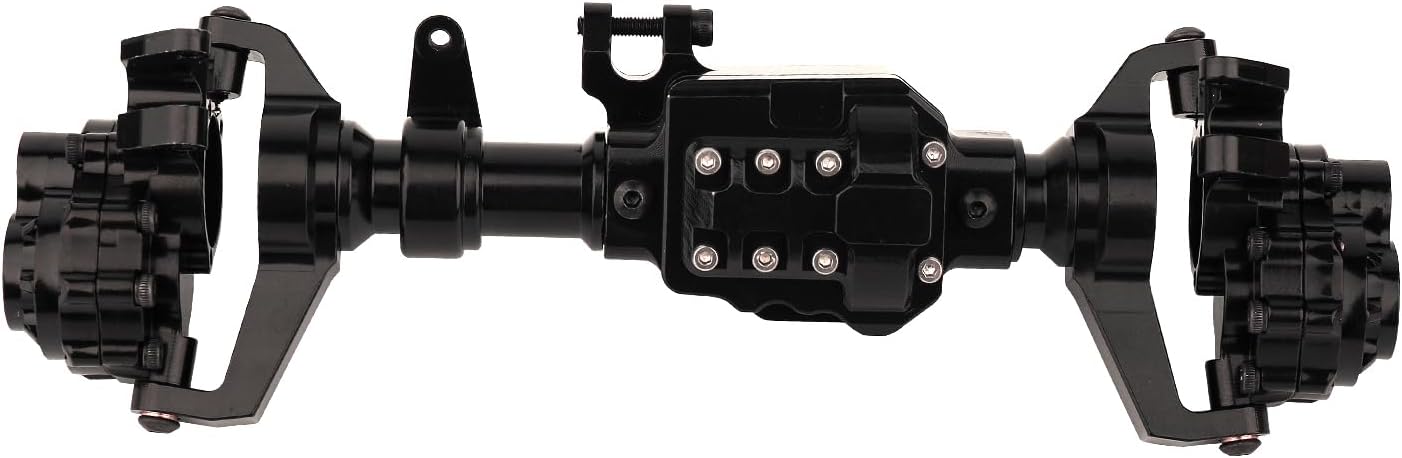 ZXYRC Aluminio CNC integrado Portal Eje Vivienda Frontal Intermedio Trasero para 110 RC Crawler TRX6 G63 6×6 Actualización Piezas (negro)