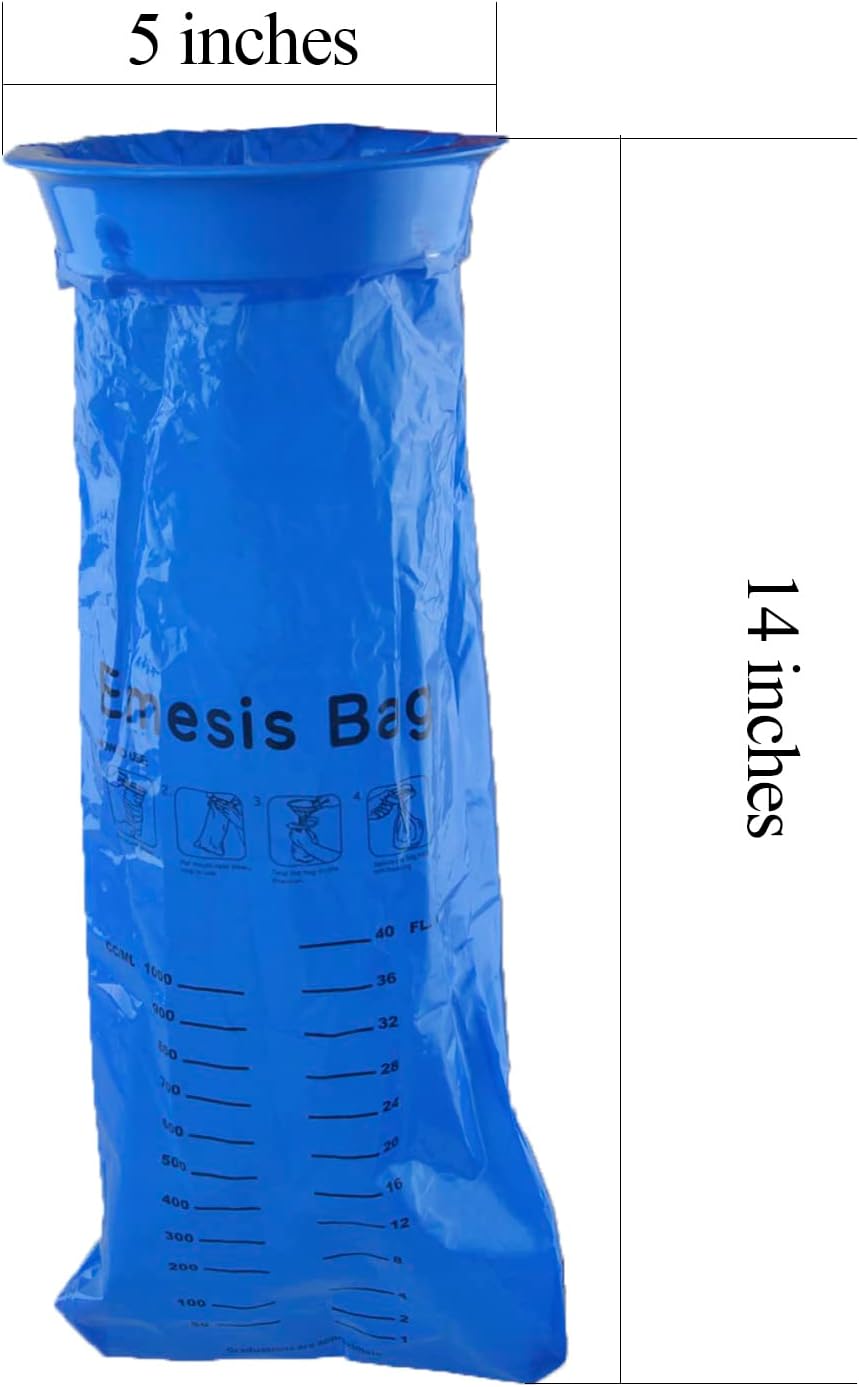 C CRYSTAL LEMON Bolsas de vómito desechables  Bolsas de púas de primera calidad de 33.8 fl oz para uso en el hospital y el hogar  Bolsas de vómito