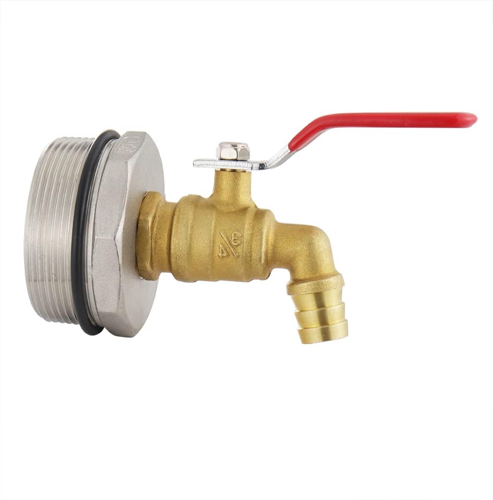 Grifo de tambor de 2 “para tambor de 55 galones, espita de barril de lluvia, grifo de barril de latón con junta EPDM