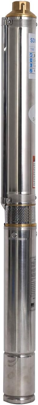 SHYLIYU Bombas sumergibles 3 “OD Pipe 220-240V60HZ 0.37KW 0.5HP Acero inoxidable 1” Salida Bomba sumergible de pozo profundo Bomba de pozo profundo