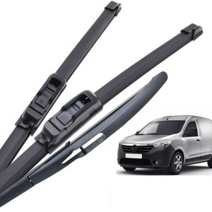 Juego de limpiaparabrisas delantero y trasero compatible con Dacia Renault Dokker 2012-2015 parabrisas ventana 22 + 16 + 10 pulgadas Juego de limpiaparabrisas delantero y trasero compatible con Dacia Renault Dokker 2012-2015 parabrisas ventana 22 + 16 + 10 pulgadas