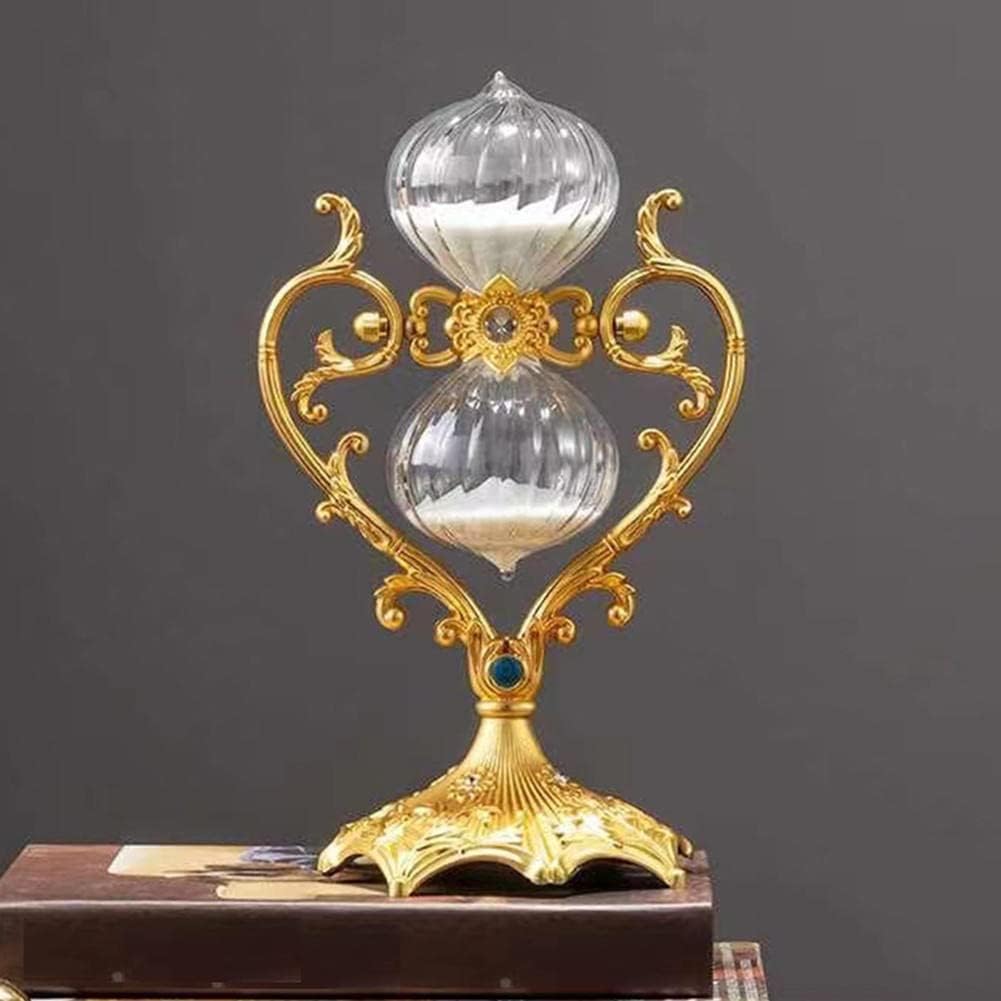 Temporizador de reloj de arena de 30 minutos, reloj de arena giratorio de 360, decoración de reloj de arena de cristal, cristal de hora de metal con