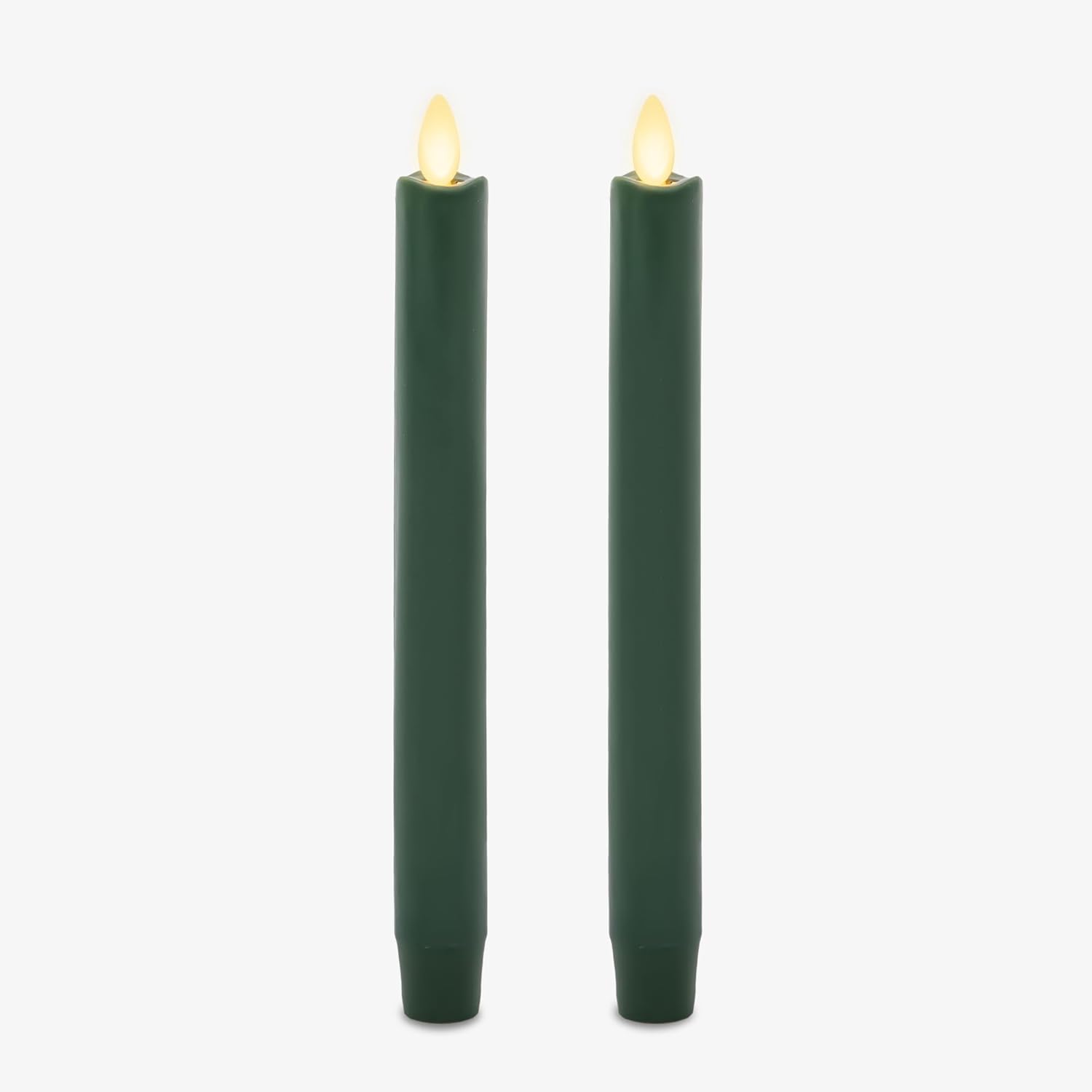 Luminara Juego de 2 velas LED de llama móvil (1 x 9.75), vela sin llama, borde derretido, cera suave, sin perfume (verde)