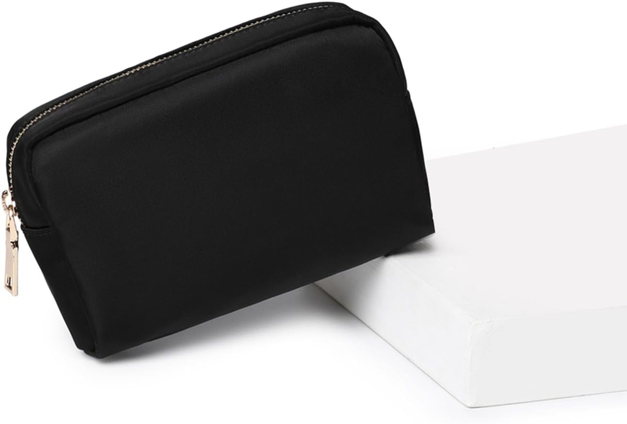 YONBEN Bolsas de cosméticos – Bolsos de mano elegantes y versátiles para tus artículos esenciales de belleza, Negro (black Nylon), Sencillo