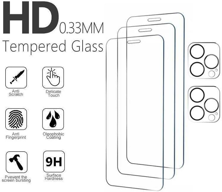 Magsafe – Funda 5 en 1 para iPhone 13  1 funda magnética transparente antiamarillamiento con 2 protectores de pantalla de vidrio templado OG + 2