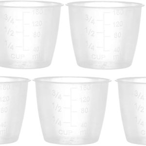 Vasos medidores graduados transparentes de plástico, tazas medidoras de arroz, tazas eléctricas de repuesto, suministros de cocina, paquete de 5 Vasos medidores graduados transparentes de plástico, tazas medidoras de arroz, tazas eléctricas de repuesto, suministros de cocina, paquete de 5