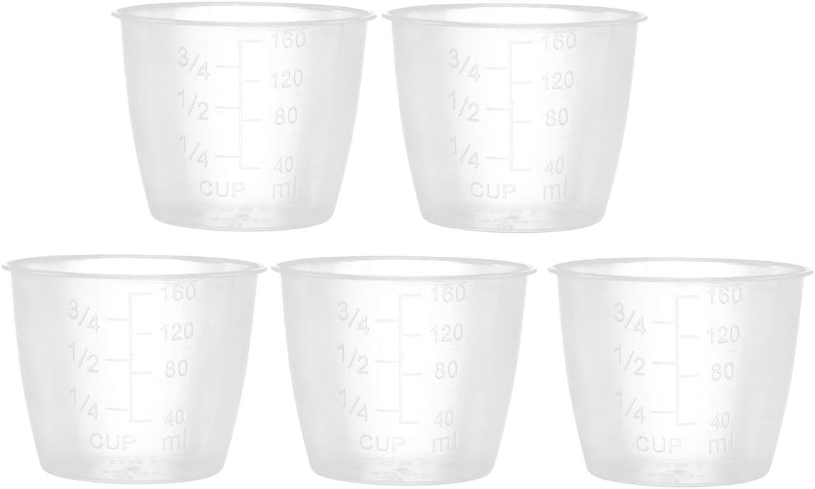 Vasos medidores graduados transparentes de plástico, tazas medidoras de arroz, tazas eléctricas de repuesto, suministros de cocina, paquete de 5