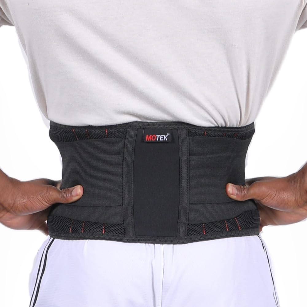 MOTEK Soporte de espalda para hombres y mujeres (mediano de 28 a 36 pulgadas)  Soporte lumbar para aliviar el dolor de espalda baja  Soporte lumbar