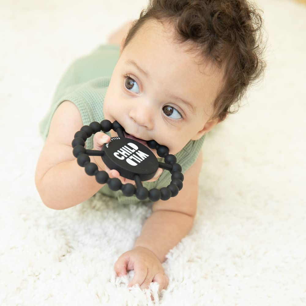 Bella Tunno Happy Teether – Juguete de mordedor suave y de fácil agarre para bebé, anillo de mordedor de silicona para ayudar a calmar las encías,