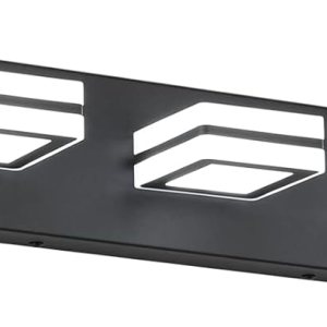 Ralbay Moderna luz LED negra para tocador, 5 luces, luces LED modernas para tocador de baño, espejo largo, acrílico, arriba y abajo, negro mate, Ralbay Moderna luz LED negra para tocador, 5 luces, luces LED modernas para tocador de baño, espejo largo, acrílico, arriba y abajo, negro mate,