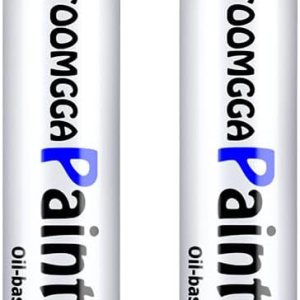 Marcadores permanentes blancos y negros, paquete de 2 marcadores de pintura a base de aceite, punta media, bolígrafos de pintura de secado rápido Marcadores permanentes blancos y negros, paquete de 2 marcadores de pintura a base de aceite, punta media, bolígrafos de pintura de secado rápido