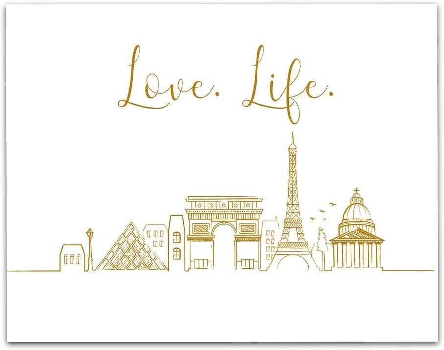 TJ Originals – Mónaco, Moscú, París, Roma, Europa Souvenirs City Landscape Skyline Travel Art – Impresión artística de pared en blanco y negro sin