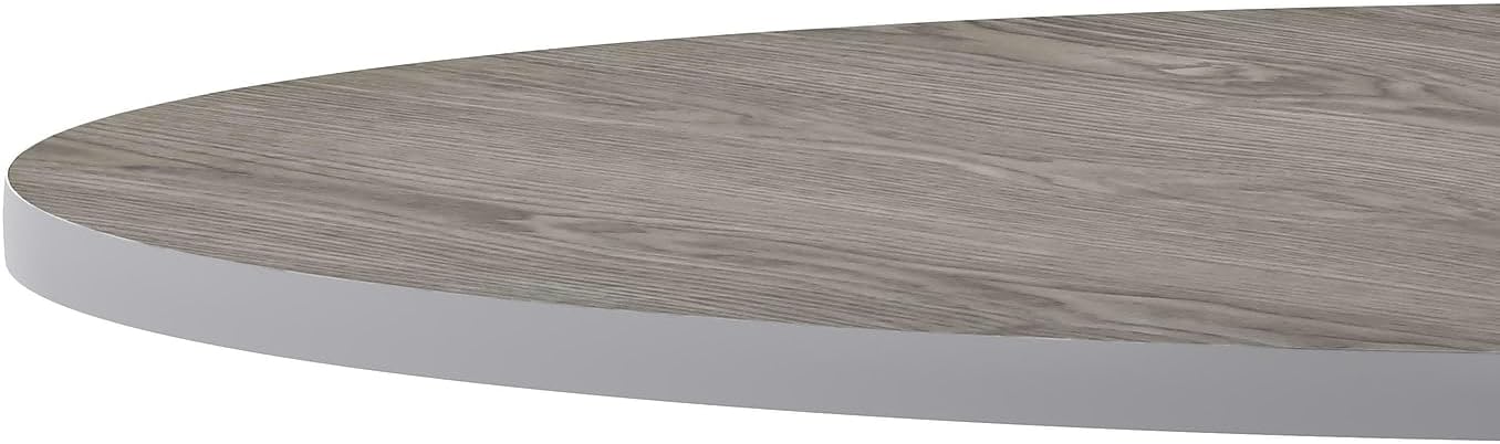 Flash Furniture Mesa redonda de 42 pulgadas, tapa laminada reversible, blancogris