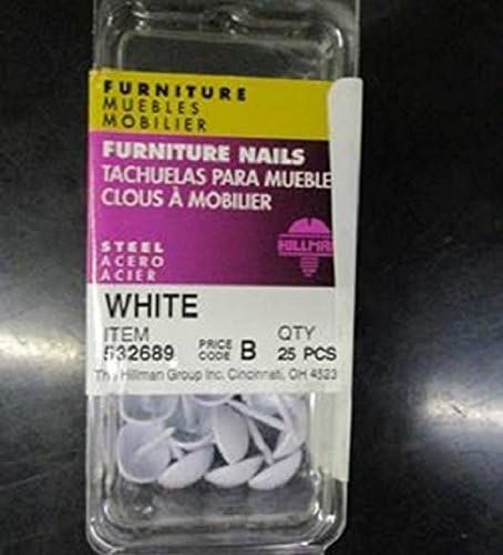 The Hillman Group 532689 – Clavos para tapicería, color blanco, paquete de 25