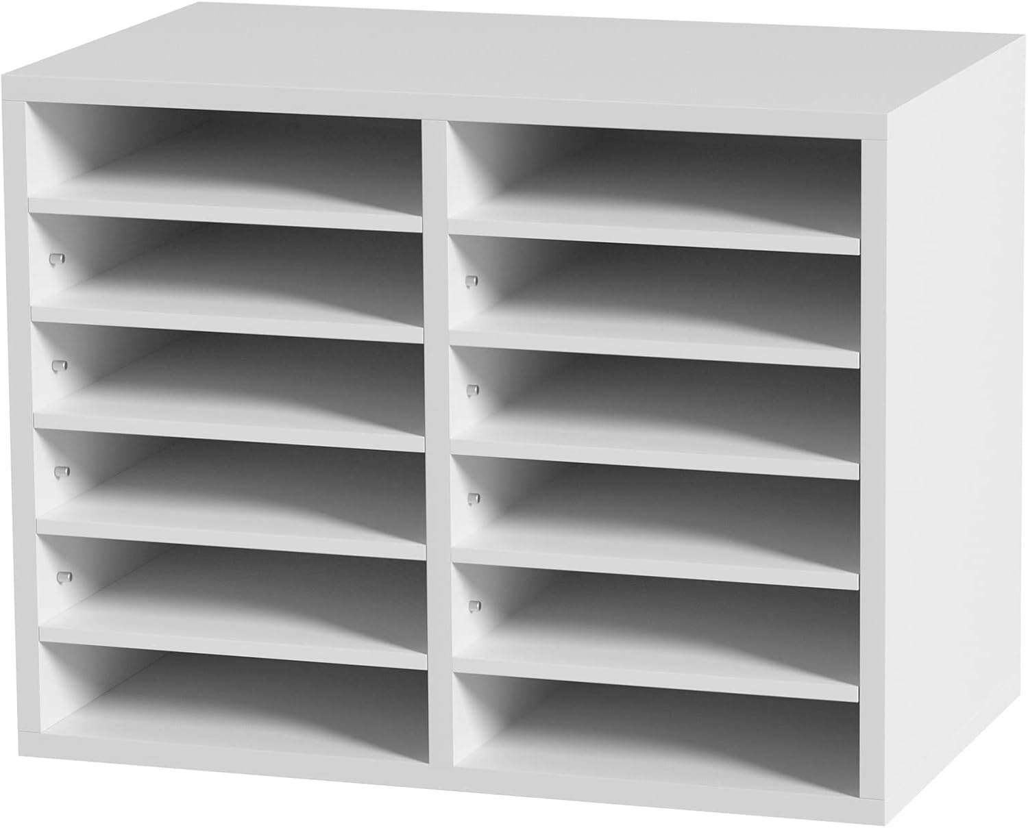 VEVOR Organizador de literatura, buzón de oficina con 12 compartimentos con estantes ajustables, clasificador de literatura de madera de 20.4 x 12 x