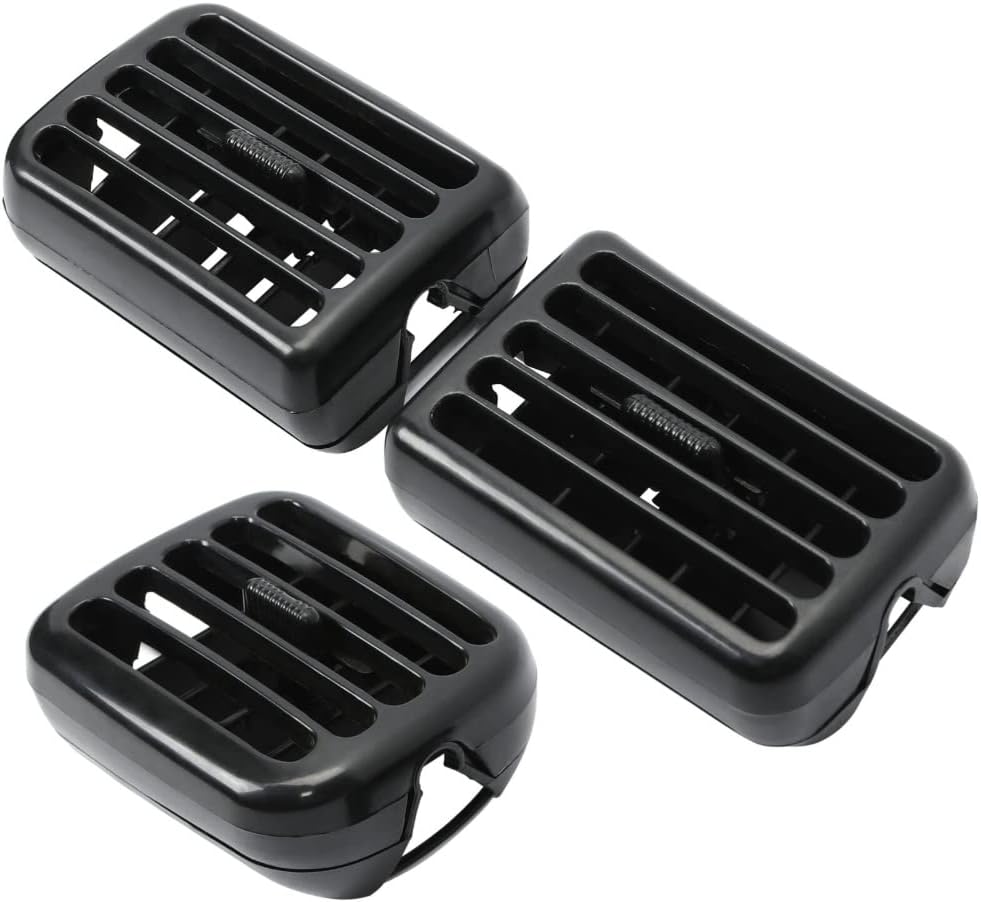 Se adapta a 3 piezas de aire acondicionado y aire acondicionado con bisel de ventilación negro compatible con Dodge 1998 1999 2000 2001 2002 Ram