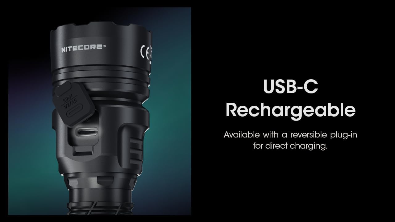 Nitecore MH25 Pro – Linterna de largo alcance de 770 yardas, 3300 lúmenes USB-C recargable, luz de trabajo compacta con organizador Lumentac