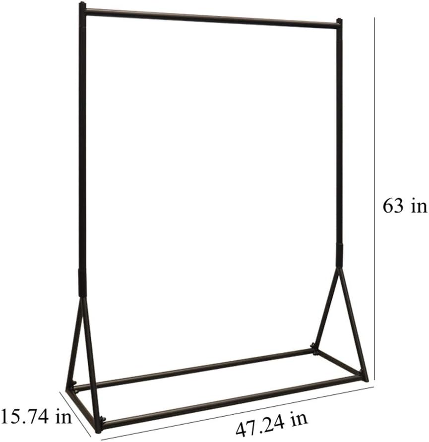 Industrial Pipe Clothing Rack for Clothing Display, Heavy Duty Garment Rack for Bedroom Retail Boutique Use (47.24″ L)