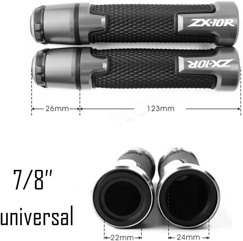 Universal 78 ” 0.866 in motocicleta Powersports manillar Grips con extremos de agarre para Kawasaki ZX10R