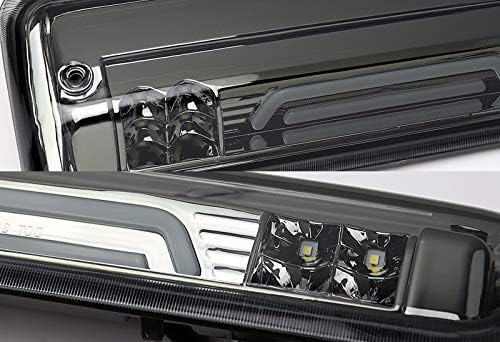 Q1-TECH, Repuesto para Ford F150 F-150 2004 – 2008  2004 – 2008 Ford Lobo  Lincoln Mark LT  Ford Explorer Sport rojoblanco LED humo lente alta