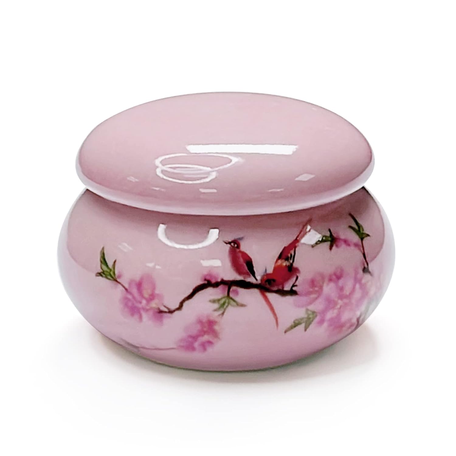 Plato de porcelana Dappen con tapa para polvo líquido acrílico, taza de cerámica, cuenco líquido de uñas (YSHJB008) (rosa)