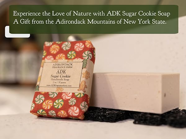 Adirondack Fragrance & Flavor Farm ADK – Barra de jabón natural con aroma a galletas de azúcar, barras de jabón de baño hidratantes para pieles