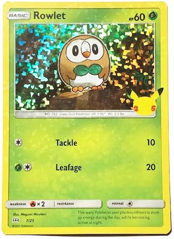 Pokemon – Rowlet 725 – Promo McDonalds – 25 Aniversario – Holo Foil