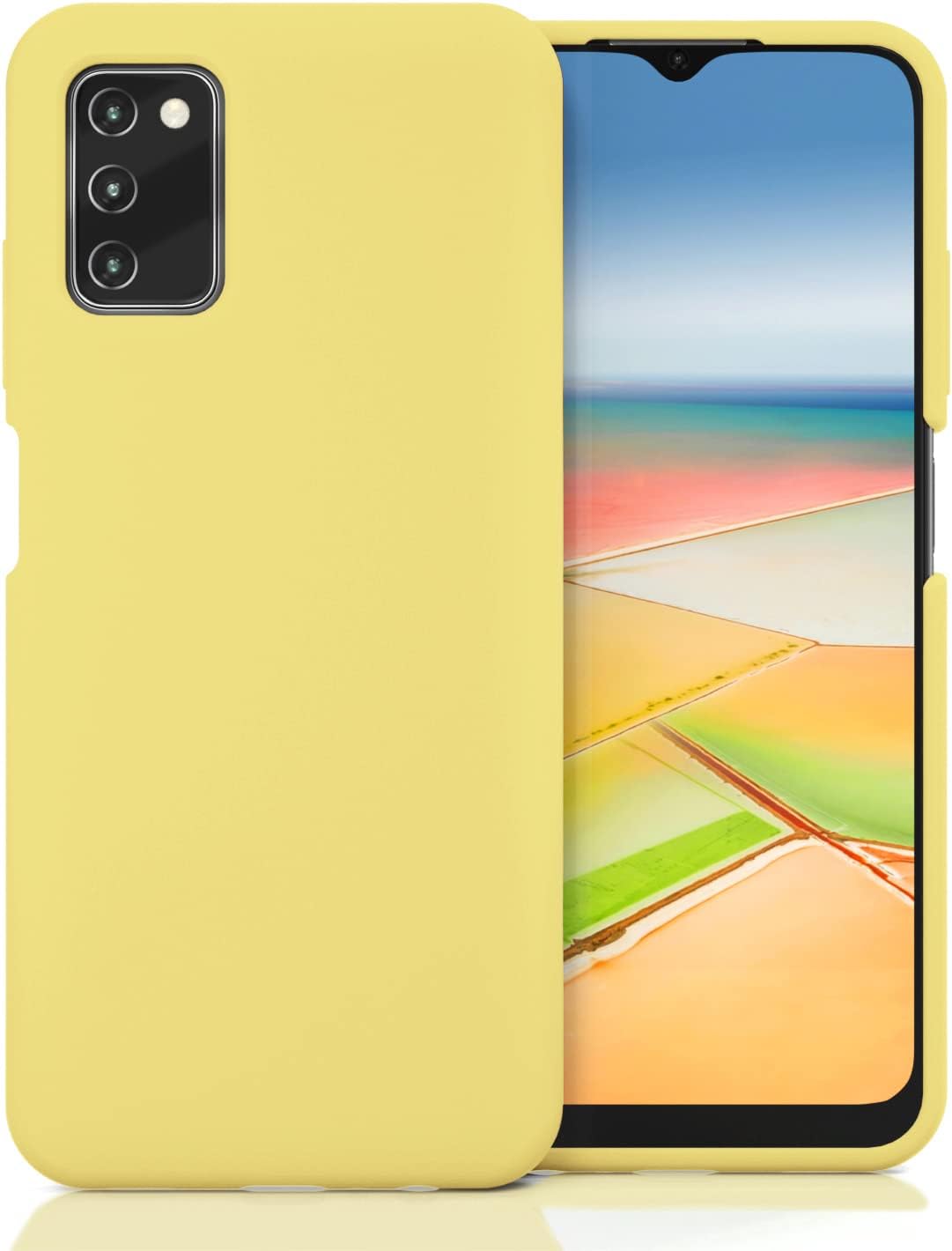 SYMOCA Liqiud – Funda de silicona para Samsung Galaxy A03S de silicona sedosa, delgada, de cuerpo completo, a prueba de golpes, con forro de
