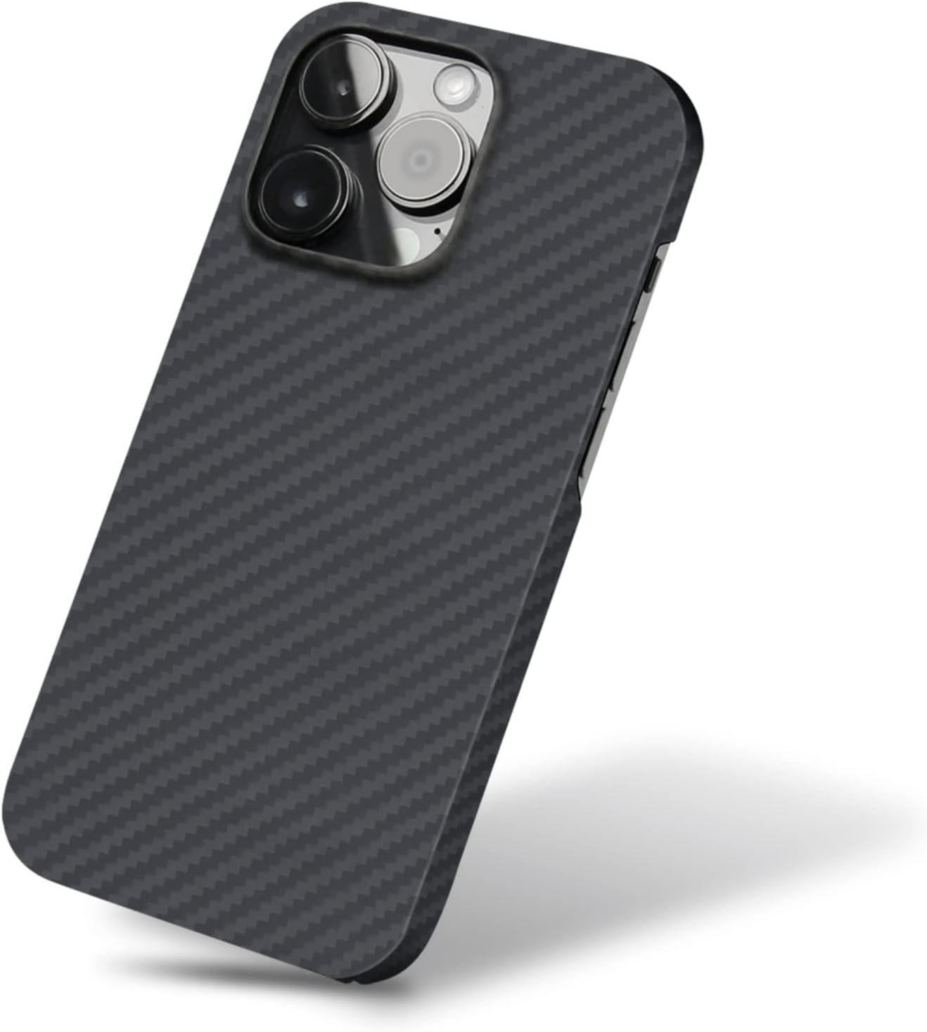 MONOCARBON Funda de fibra de aramida real para iPhone 14 Pro de 6.1 pulgadas, compatible con Magsafe Ultra delgada y ligera, antiarañazos, aramida