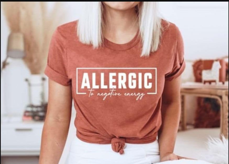 Alérgico a la energía negativa Parches Adhesivos Transferencia Apliques Letras para camisetas Ropa de tela  Citas divertidas