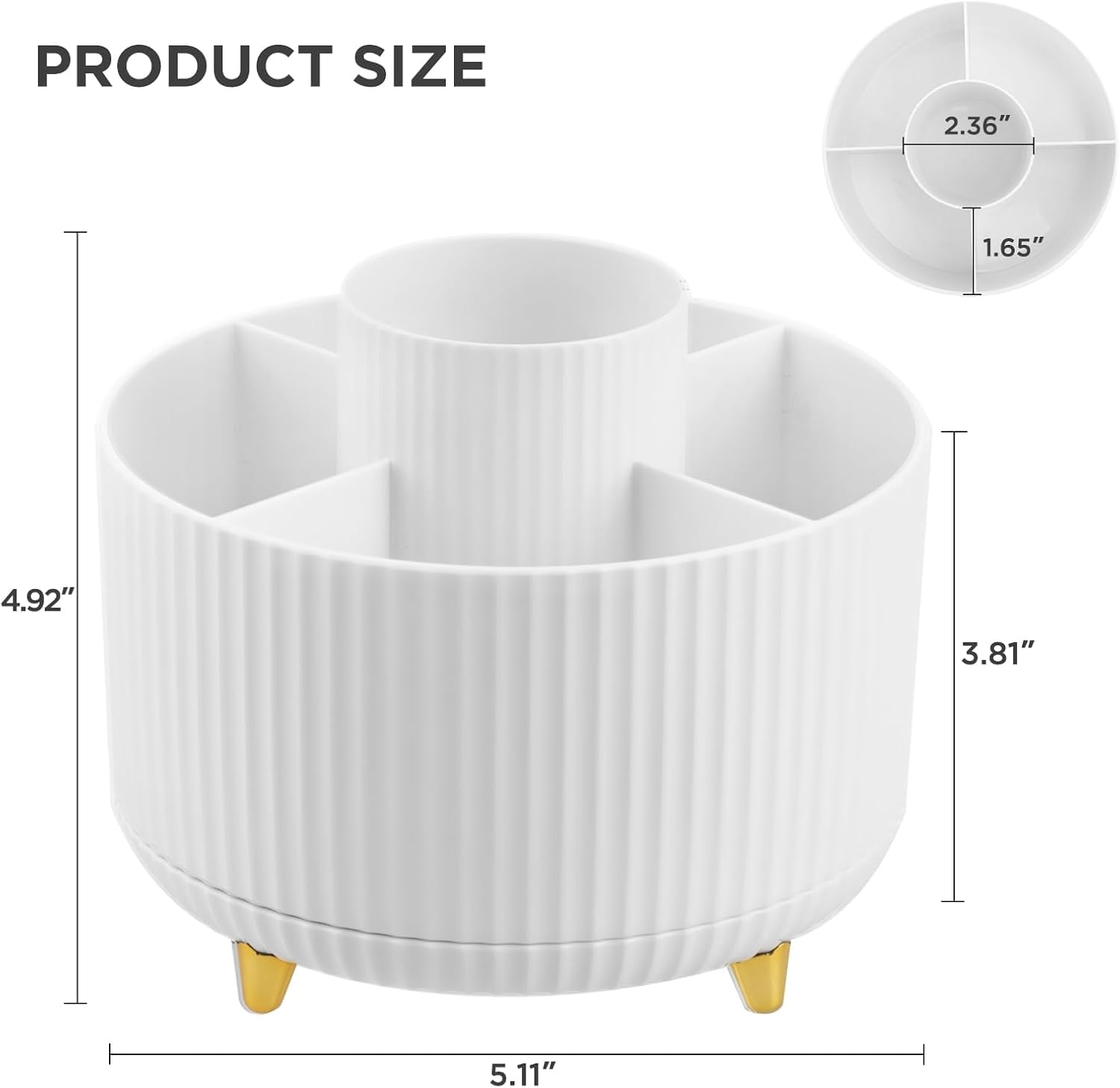 HBlife 2 soportes para lápices para escritorio, 5 ranuras organizadores y accesorios giratorios de 360 grados, suministros de papelería de