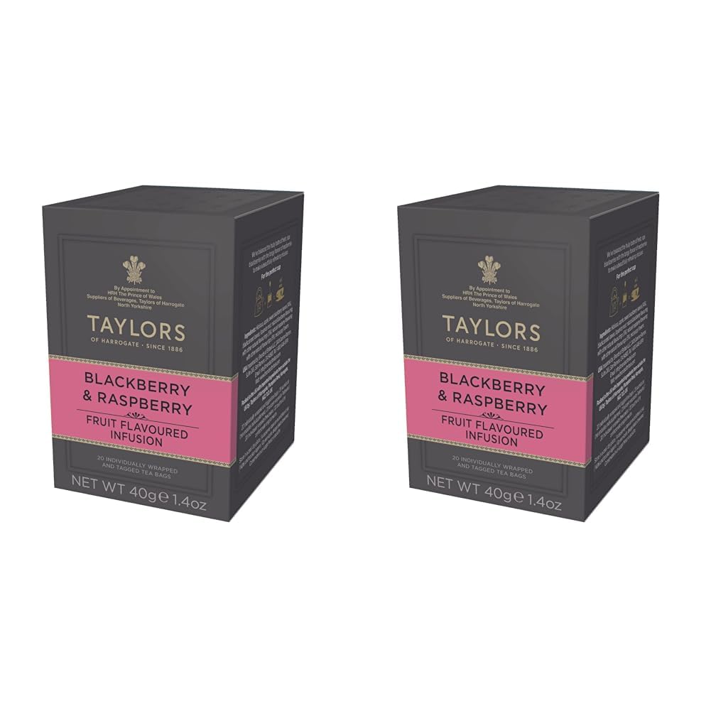 Taylors of Harrogate Té de hierbas de mora y frambuesa, 20 bolsitas de té (paquete de 2)