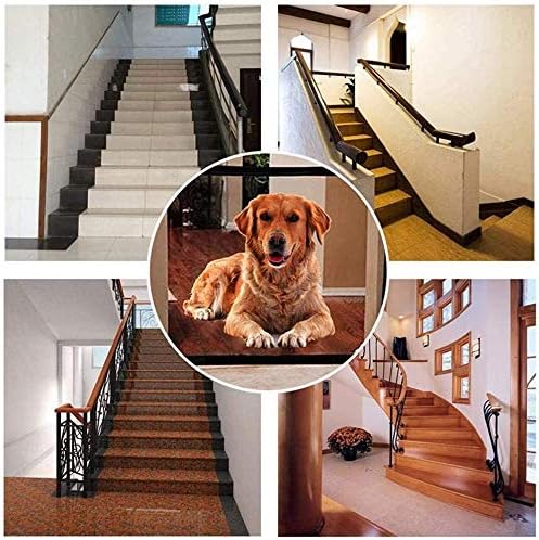 Puerta de seguridad para perros de 70 pulgadas para mascotas, puerta de seguridad plegable portátil con malla mágica, protección segura para
