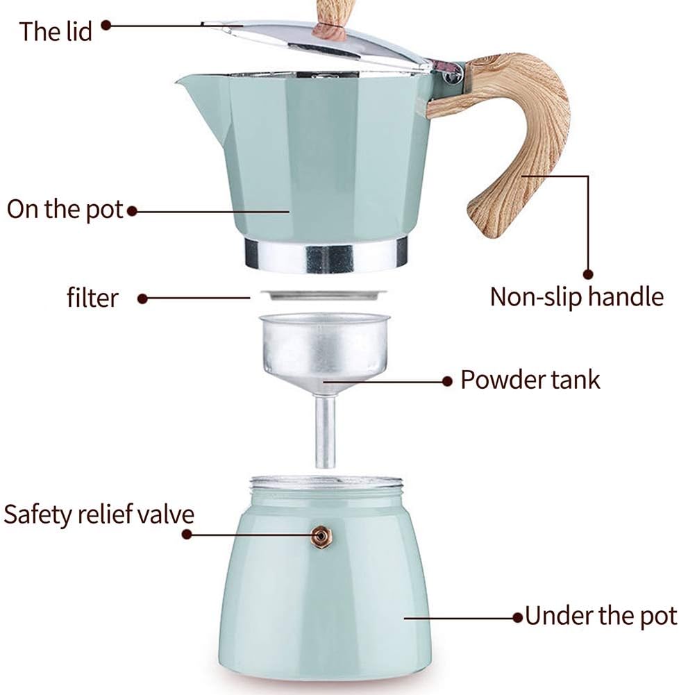 máquinas de café multifunción de aluminio Moka Pot, cafetera espresso de la estufa, cafetera italiana clásica, cafetera de la estufa Cafetera de