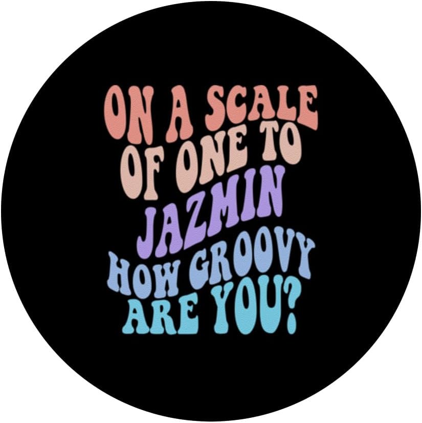 JAZMIN Personalized Name Cute Retro Girls Groovy Birthday PopSockets Standard PopGrip