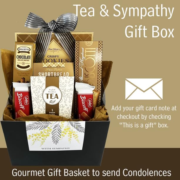 Canasta de regalo para dar el pésame por la pérdida de madre, padre u otro ser querido, canasta de regalo gourmet de duelo.