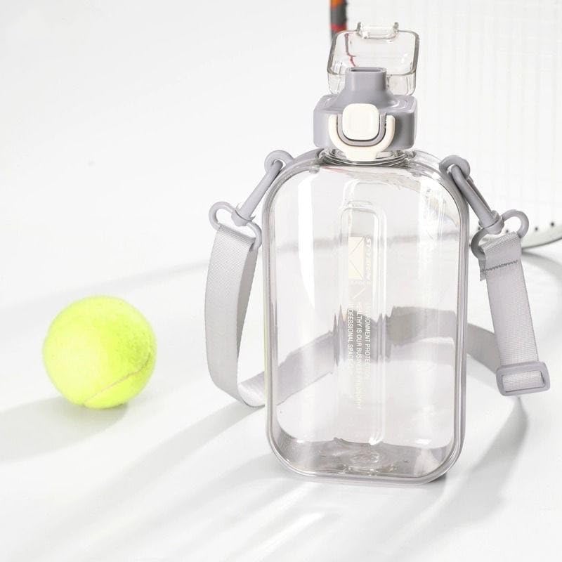 Botella de agua plana de 25 onzas, botella de agua cuadrada portátil sin BPA, a prueba de fugas, botellas de agua delgadas para bolso, viajes,