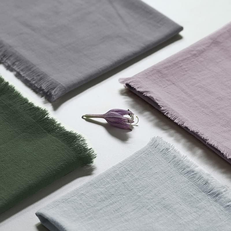 Ayuzawa Servilletas de tela hechas a mano 100% algodón con flecos, delicadas servilletas de tela hechas a mano para cenas, fiestas, bodas y más, 18