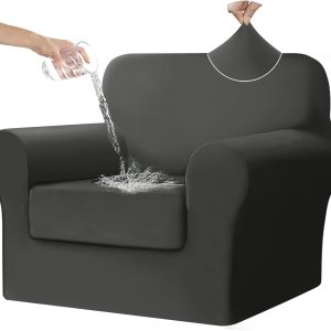 HDCAXKJ Juego de 2 fundas para sillones 100 % impermeables para sala de estar, fundas elásticas para sofá con brazos, fundas protectoras lavables HDCAXKJ Juego de 2 fundas para sillones 100 % impermeables para sala de estar, fundas elásticas para sofá con brazos, fundas protectoras lavables
